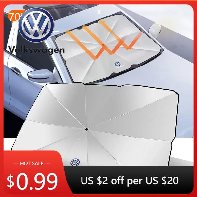 For VOLKSWAGEN VW GTI B6 For Volkswagen Automobile Windshield Heat Sunshade Car Sun Umbrella Telescopic Sun Visor For VolkswagenOJ7