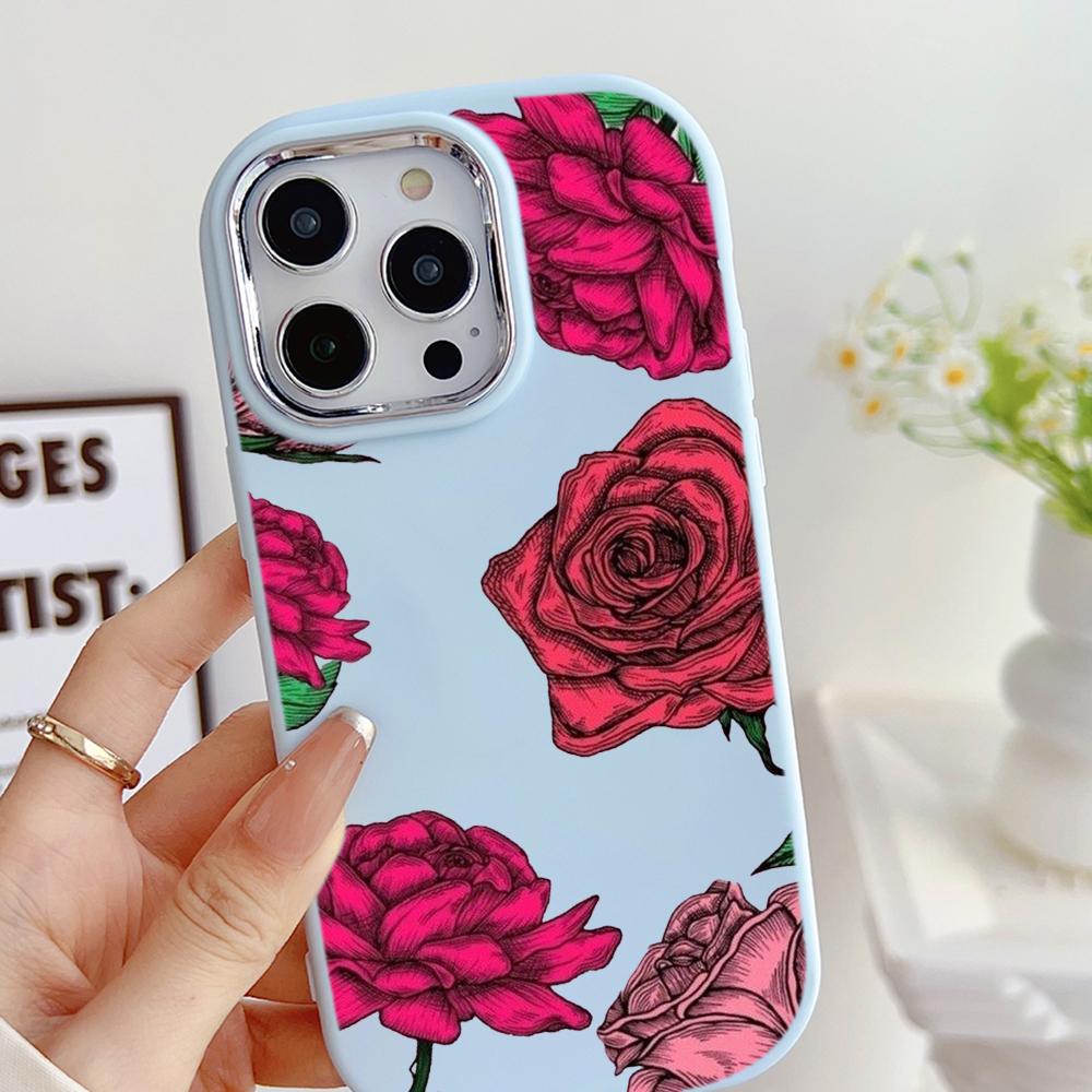 LZ16 Flower Soft Phone Case for Samsung S24 Ultra S23 Plus S21 FE A16 A54 A34 A05s A06 Infinix Hot 40 30i Lens Protection Shockproof Cover