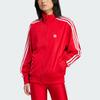 adidas Оригинальная свободная спортивная куртка Adicolor Classics Firebird с контрастным воротником в три полоски, женские топы красного цвета IP0602