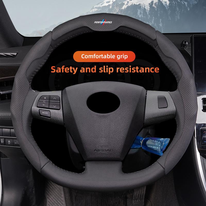 LLIT4 BMW Car Steering Wheel Cover Leather Anti Slip Car Accessories For Performance F30 F40 F10 E90 F20 E46 E60 E70 E39 E36 E87 X7 X3