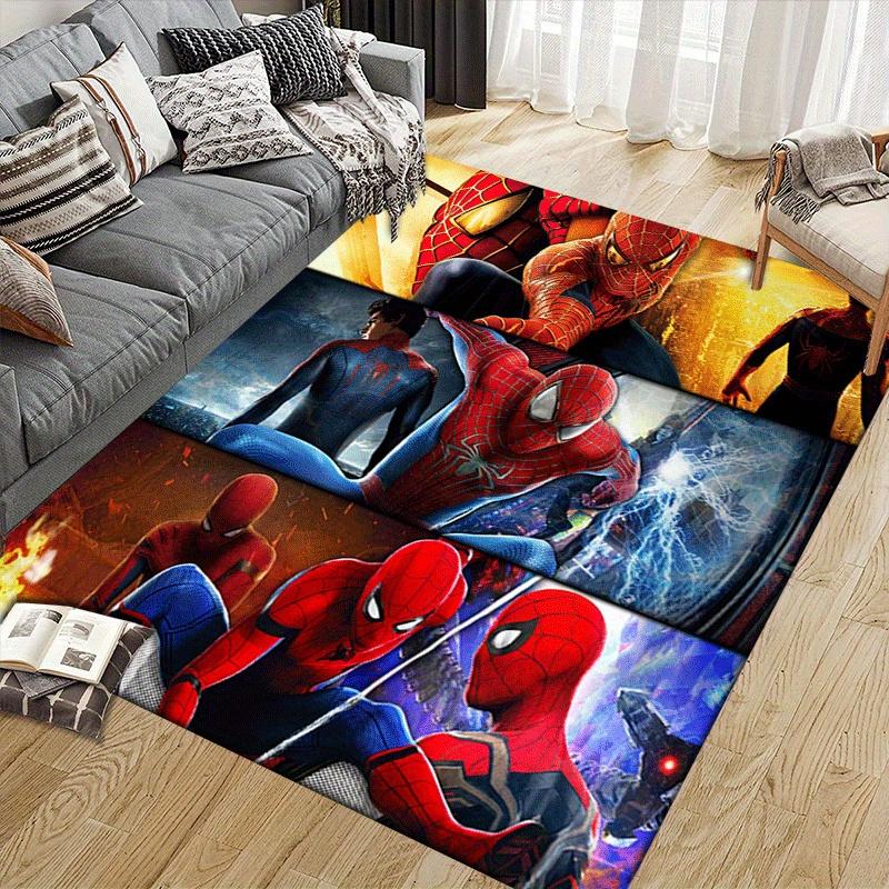 1pc Spider-Man Pattern Area Rug Soft Flannel Floor Mat for Living Room, Office, Bedroom, Outdoor and Camping, Sofa Coffee Table Floor Mat, D