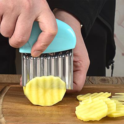 1 шт., резак для картофеля из нержавеющей стали, кухонная овощерезка, режущий инструмент, волнистый нож, резак для картофеля фри, кухонные принадлежности