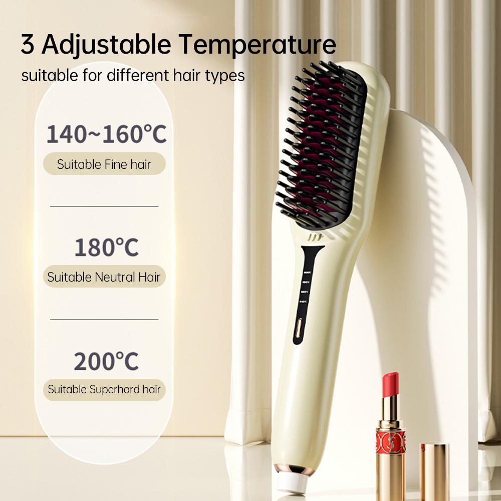 Щетка для выпрямления волос Отрицательный ион 2 в 1 Выпрямитель для волос Нагревающая расческа Многофункциональная плойка Плойка Инструмент для укладки