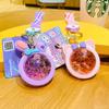 Bunny Adorable Keychain With Floating Bottle Design Stylish Acrylic Ring Key