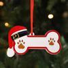 Durable Resin Holiday Ornament Christmas Ornament, Cute Cat Paw/Bone Shaped Xmas Tree Hanging Decoration Red Riding Hood Decor with Santa Hat