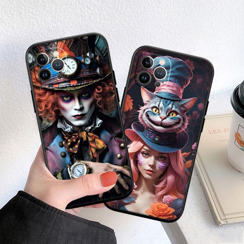 CJ3 Alice in Wonderland Cat Princess Soft Shell Phone Case for OPPO A3 Pro A72 A74 A76 A77 A77S A78 A79 A94 A95 A18 A40M A58