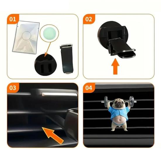 Щенок Освежитель воздуха для автомобиля Акриловый зажим на воздуховод Милый декор для приборной панели со сменными ароматическими подушечками Легкий подарок для любителей собак Автоаксессуары