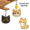 Cat Shaped Cat Fur Storage Pendant Handmade Creative Keychain  Cat Hair Memorial