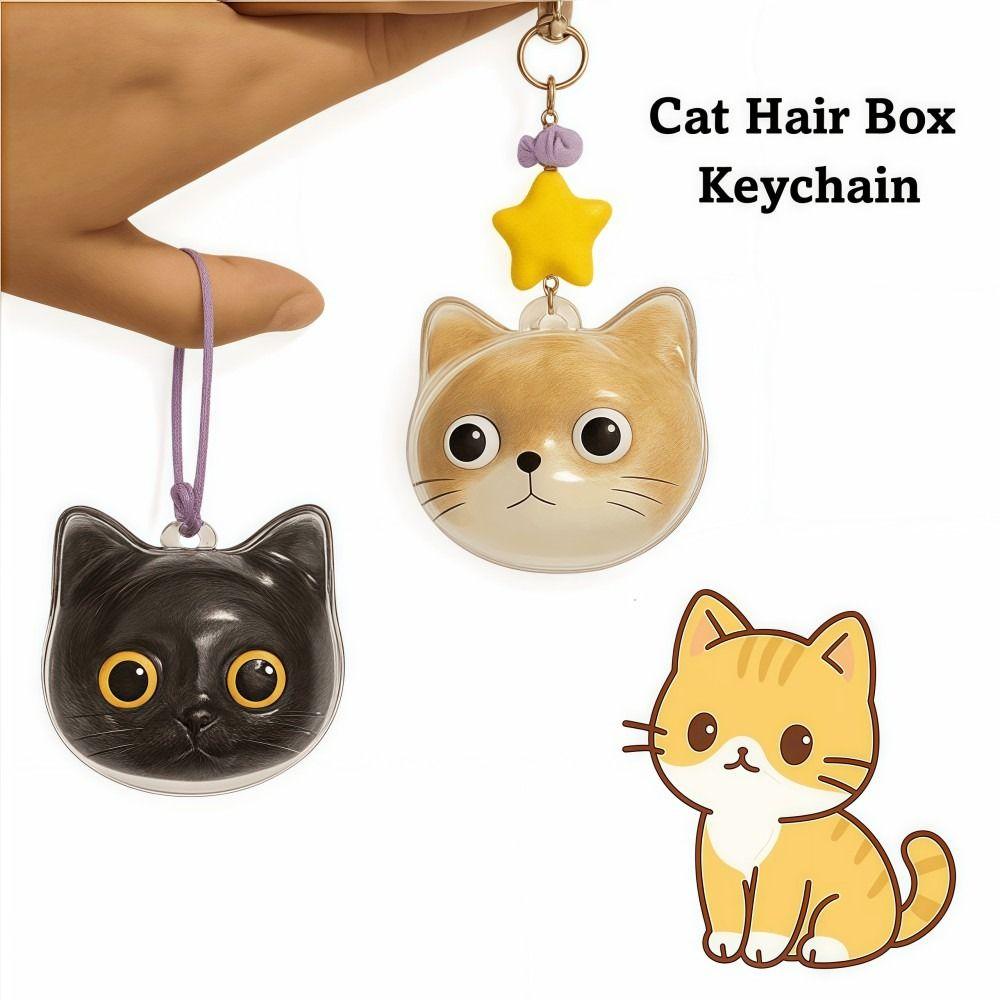 Cat Shaped Cat Fur Storage Pendant Handmade Creative Keychain Cat Hair Memorial