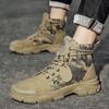 Men's Canvas Sneakers Retro Combat Boots Autumn Winter Military Boots For Men Camouflage Desert Boots Non-slip Work Shoes For Men High-top Sneakers