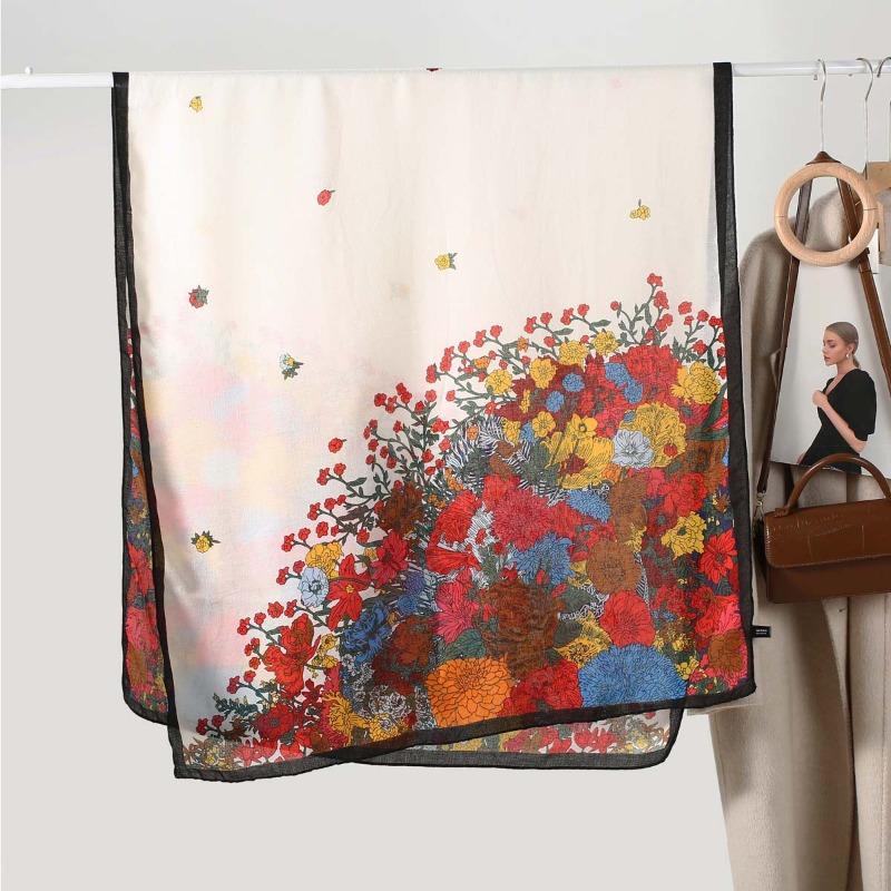 Весенне-осенняя мода новый шарф с принтом из ткани с ощущением конопли женский летний шарф-шаль для путешествий и отпуска, солнцезащитный