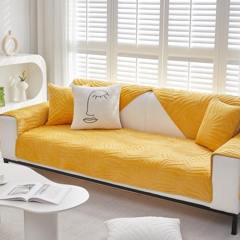 Однотонная плюшевая подушка для дивана Nordic Simple Fashion Sofa Towel Нескользящий кожаный чехол для дивана Four Seasons Universal Seat Cushions Winter