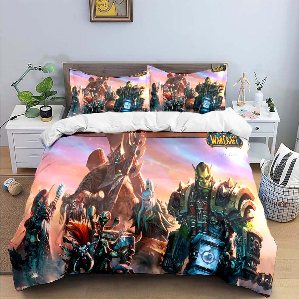Горячая Мода 3D Игра W-Warcraft Печать Комплекты Постельного Белья Набор Постельных Принадлежностей Пододеяльник Комплект Покрывала Постельное Белье Роскошный Подарок