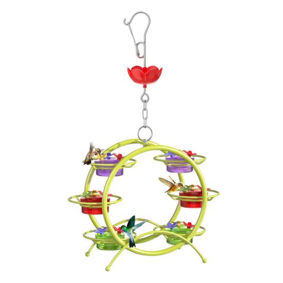 Кормушка для колибри для улицы, герметичная конструкция колеса, кормушка Bilds с портами для кормления, защищенными от муравьев и пчел, для декора сада на заднем дворе