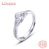 Lindon Classic 925 Sterling Silver Zircon Ring Ladies Jewelry Wedding Promise Party Gift