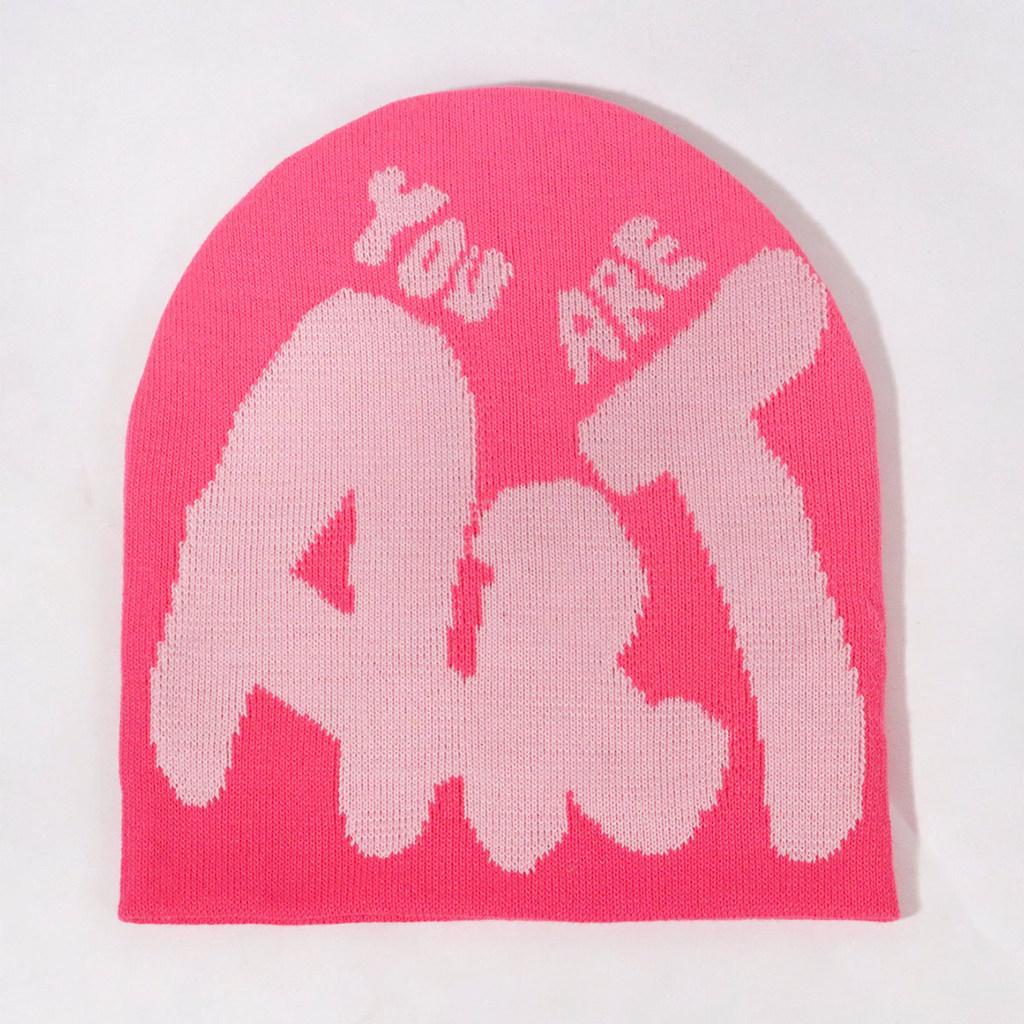 Knit Minimalist Hat With Alphabet Design For Men Women Winter Fashion Accessory