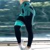 Fashion Stripe Digital Printing Hip Lifting High Waist Fitness Yoga Sports Bottom Pants Women