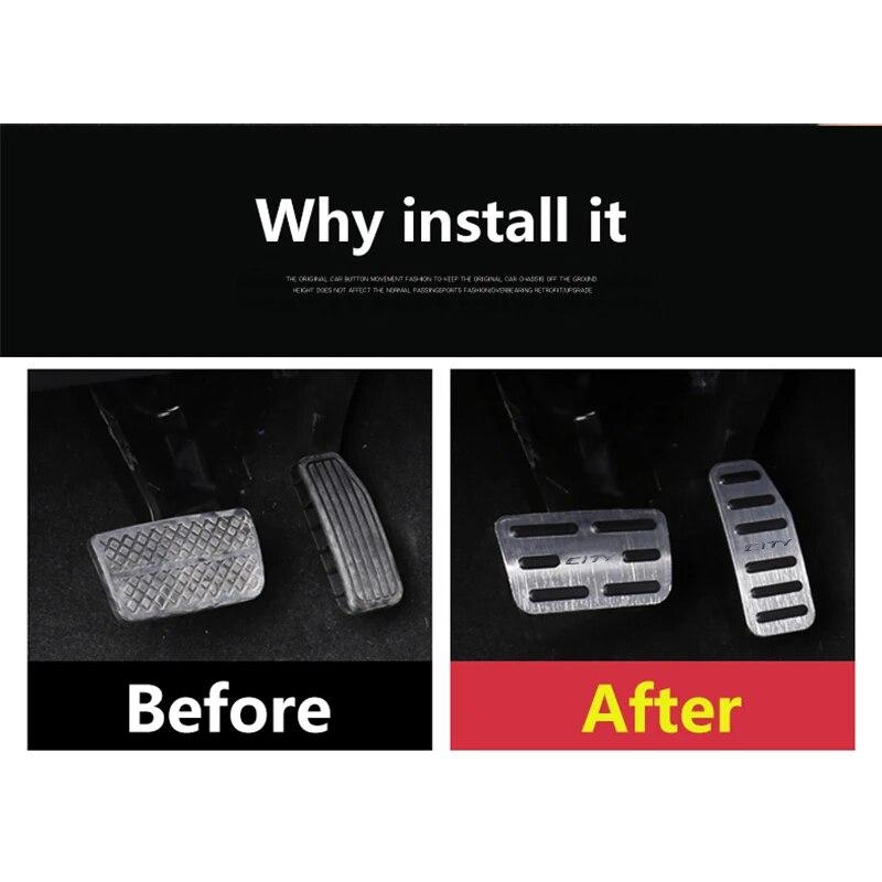 Алюминиевый сплав автомобильная педаль газа топлива педали тормоза накладка накладка для Honda City GM6 2015 2016 2017 2018 аксессуары