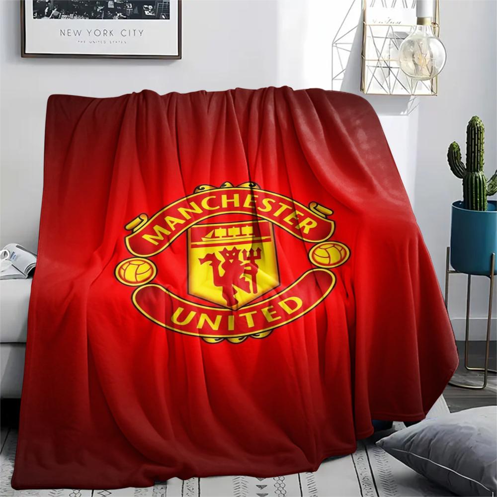 1PC Manchester Unitedaa Print Flannel Blanket, High quality Comfortable for All Seasons, Home Decor, Warmth and Comfort, Perfect for Christmas Gifts