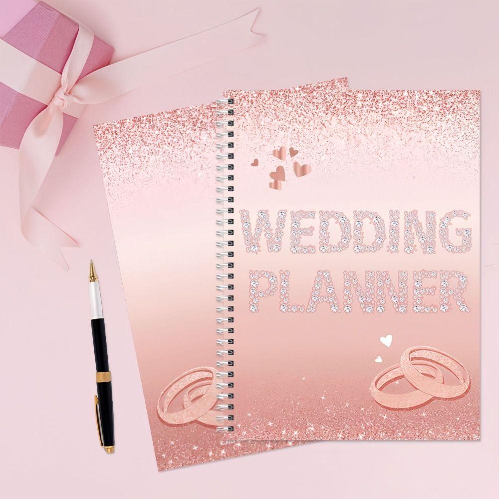 Checklist Detailed Wedding Planning Book Thick Paper Sparkling Bridal Organizer  Habit Tracker