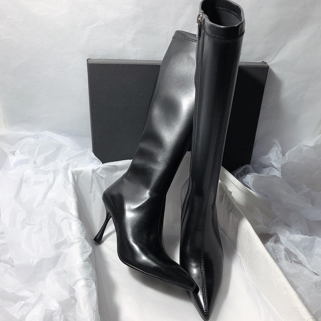 Women's High-heeled Boots with Slender Heels Sexy Pointed High-heeled Elastic Boots Fashion Knee-high High Heel Boots for Women