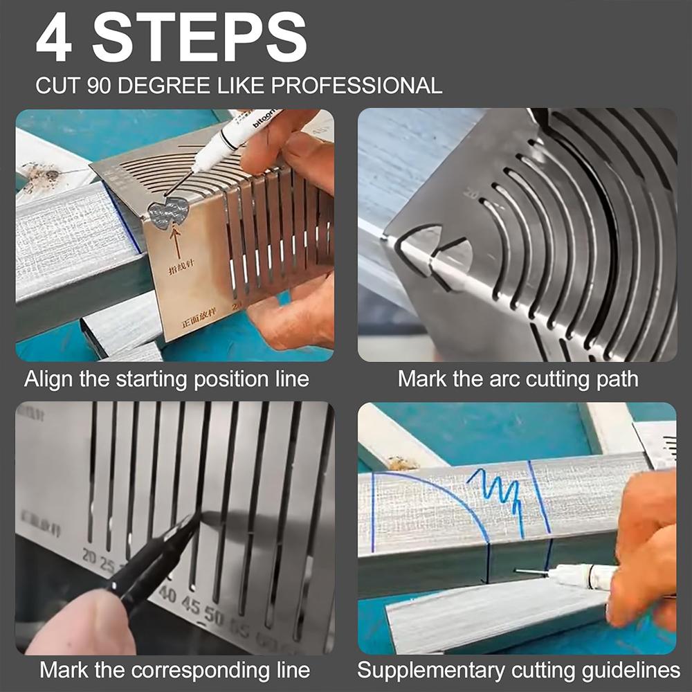 Precision Flex Angle Arc Marking Tool 20-80MM Square Pipe Bend Angle Measuring Ruler Marking Tool Welding Pipe Marking Cutting