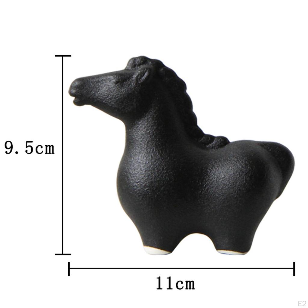 Керамическая статуэтка лошади, подарочная коллекционная скульптура животного, настольное украшение для книжной полки