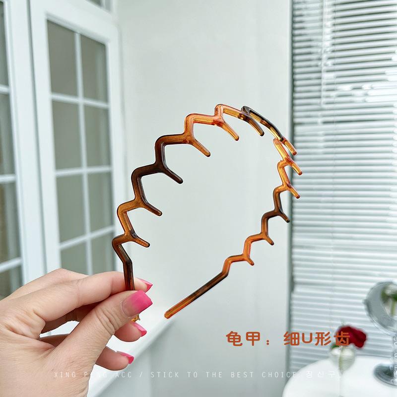 Women's Fashionable and Versatile Hairband for Going Out, Crushed Hairpin with Teeth, Non-slip Face Washing Headband Headdress