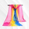 Women Summer Scarf Color Matching Thin Soft Breathable Sunshade Anti-UV Chiffon Neck Decoration Summer Shawl Clothes Accessory