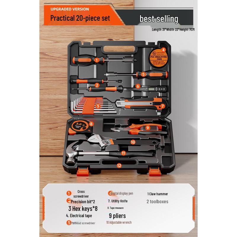 Многофункциональный набор инструментов «Зеленый Лес»: Полный набор для ремонта по дому и для электрика