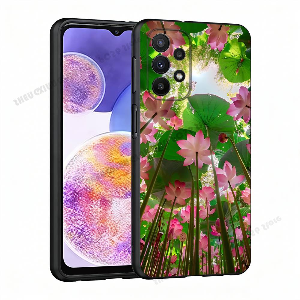 Lotus Flower Silicone Protect Case For Samsung A21 31 51 53 20 22 30 32 42 50 70 Cover
