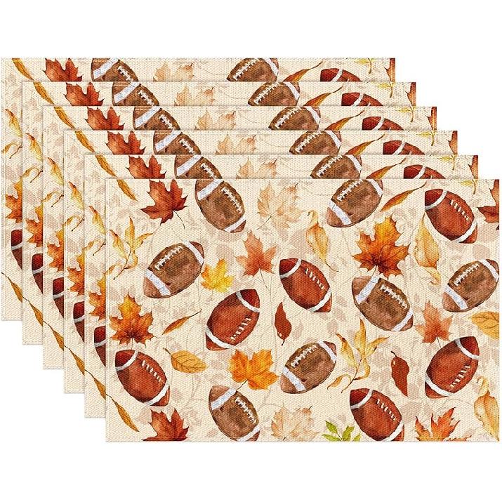 Red Love Valentine's Day Placemats Set of 6, Love Heart Seasonal Farmhouse 12 x 18 Inch Anniversary Wedding Holiday Table Mats for Dining Table Party