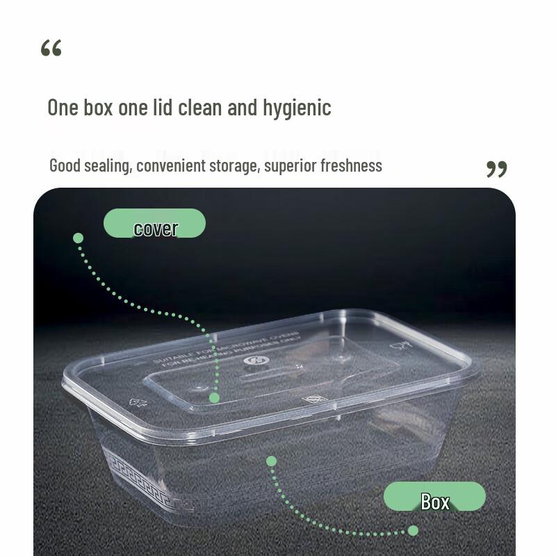 750ml Disposable Rectangular Takeaway Meal Boxes
