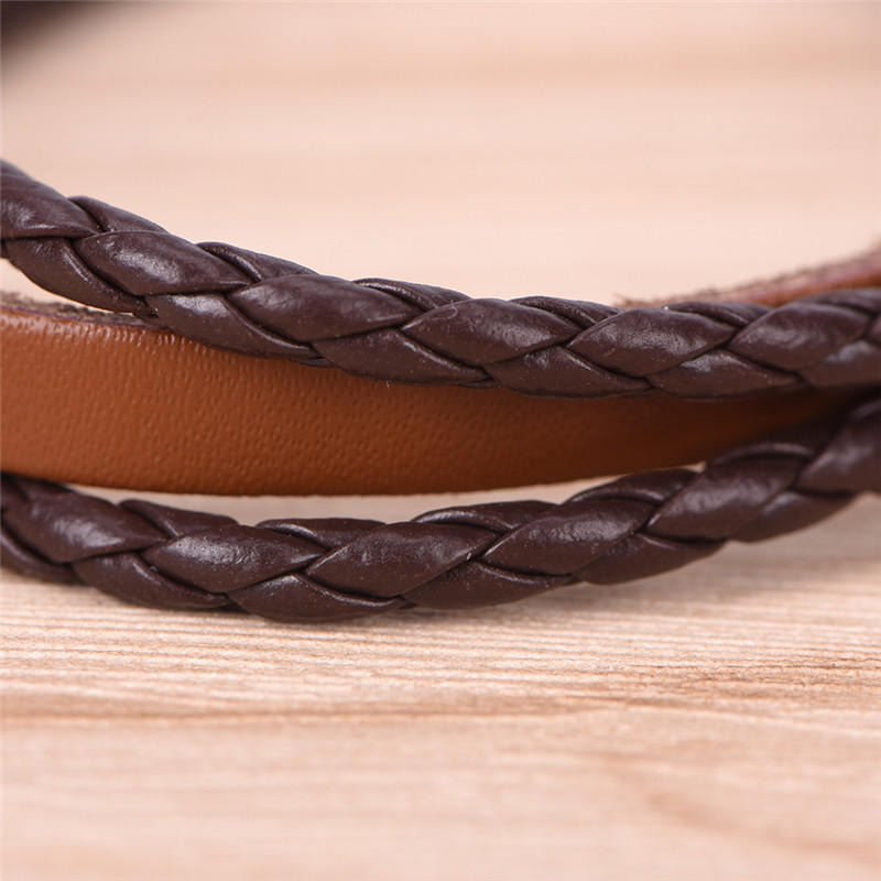 Ретро кожаный браслет мужской панк браслет ручной работы коричневый кожаный браслет