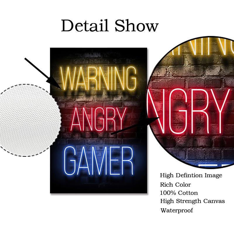 Детская игровая настенная живопись геймера на холсте, забавная игровая настенная картина для игровой комнаты, постер, украшение для игровой комнаты для дома