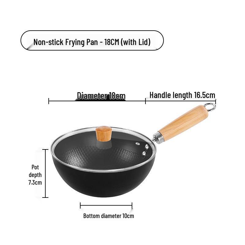 Multi-Use Mini Iron Wok: Non-Stick, Induction & Gas Compatible Flat Bottom Pan for Home & Outdoor Cooking
