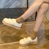 Весна и осень Новые модные и удобные повседневные туфли на липучках белого цвета с толстой подошвой