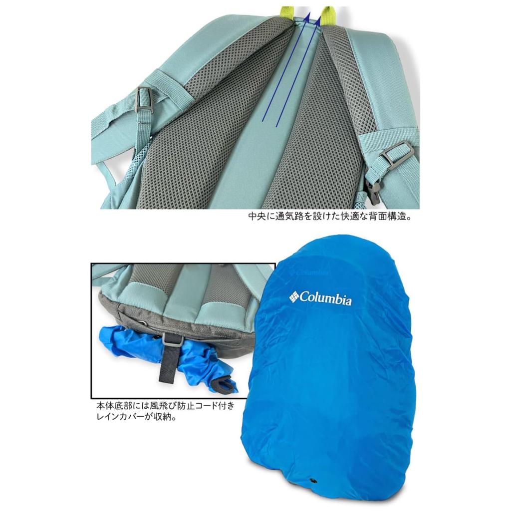 Castle Rock 15L Backpack II с дождевиком Rucksack PU8664 [Колумбия] (466 Ночной)