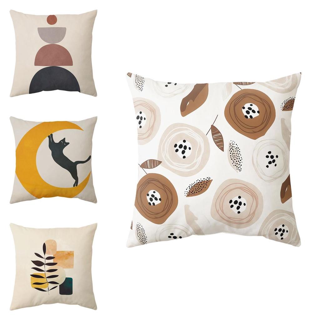 Vibrant And Eco-friendly Abstract Pattern Pillow Cover For Stylish Sofa Cushion