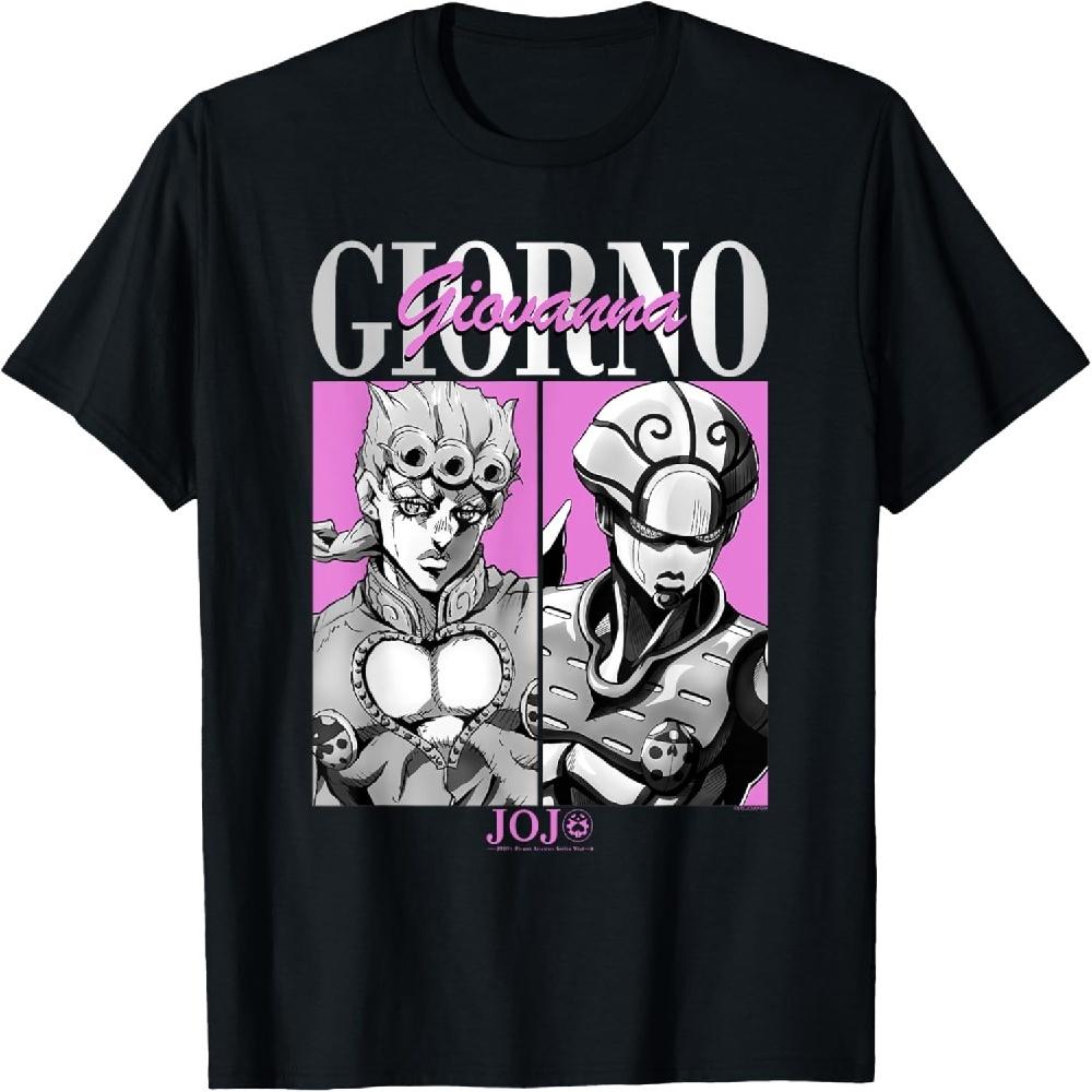 JoJo's Bizarre Adventure Дзёдзё и Золотой Ветер Панели Аниме Футболка