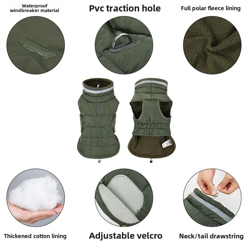 Dog Clothes Winter Clothes Winter Thickened Winter Golden Hair Silky Warm Large and Small Dogs and Cats Foreign Pet Clothes