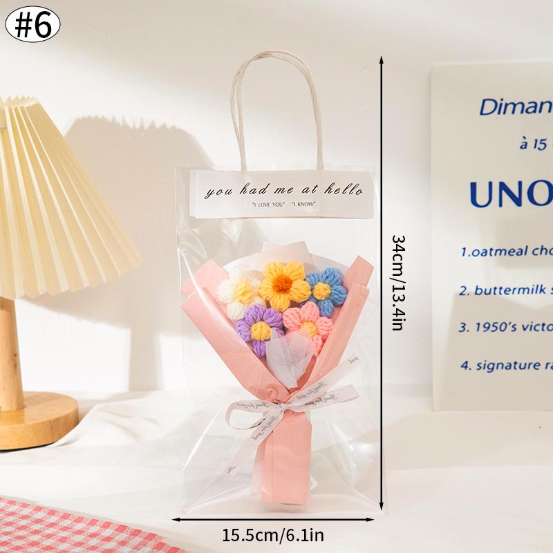 Мини-вязаный букет для подруги, креативный подарок на день рождения ко Дню святого Валентина, искусственный небольшой букет, подарок на свадьбу