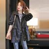 Women's Spring Medium-length Loose Casual Windbreaker Autumn Simple Hooded Workwear Jacket