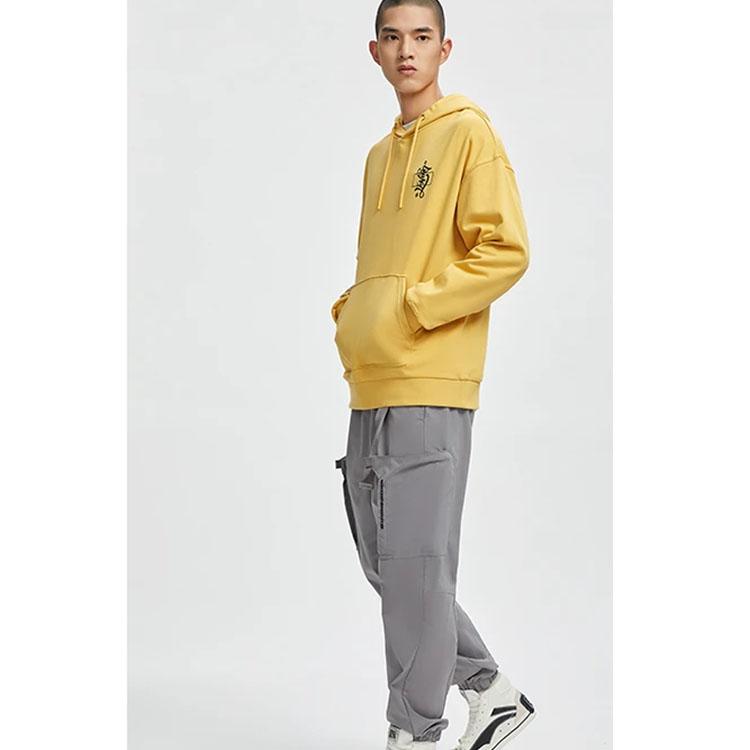 Li Ning X Disney Sports Lifestyle Series Printed Loose Pullover Hoodie Men Hoodies Light-Ochre AWDR445-3