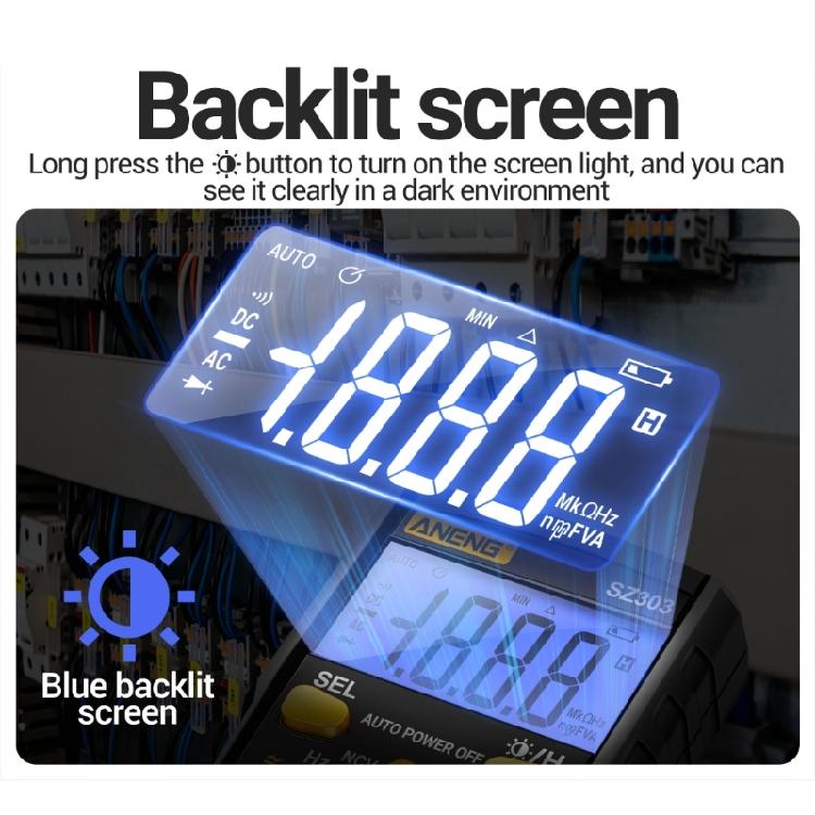 Ручной цифровой мультиметр Цифровые подсветки Амперметр Вольтметр Ом Вольтаж Тестер Измеритель для электрика