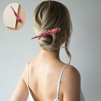 Головные уборы в виде гранул, длинные металлические желеобразные заколки для волос, зажим из бычьего рога, заколки для волос, женские модные аксессуары из крокодиловой кожи