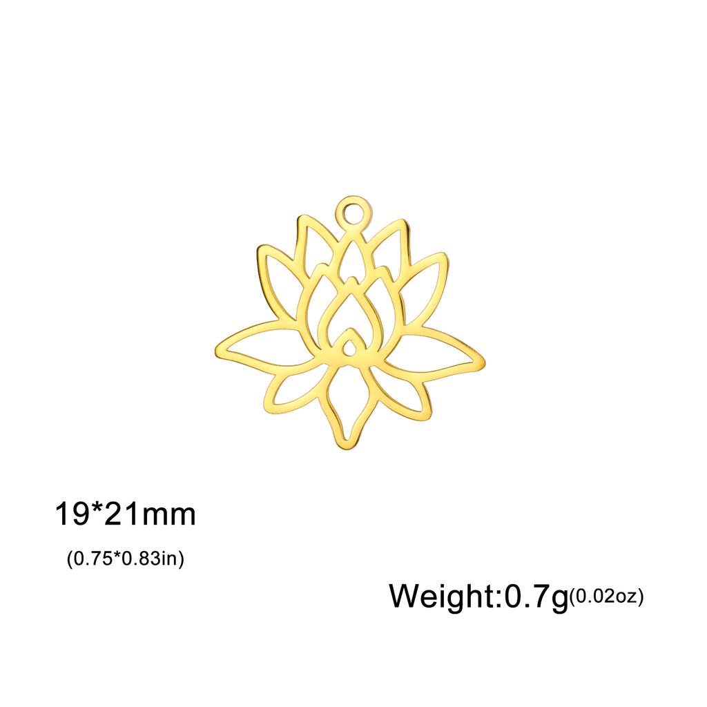 Teamer 5pcs/lot Lotus Flower Charms for Jewelry Making Gold Color Amulet Bracelet Necklace DIY Yoga Buddhism Pendant Wholesale
