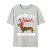 Walking In A Wiener Wonderland Funny Dachshund Christmas T-Shirts Vintage Cotton Tee Shirts Gift Idea Tops
