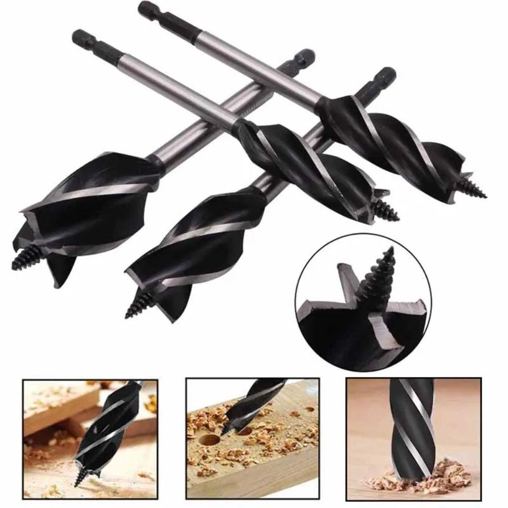 Четырехпазовое спиральное сверло с шестигранным хвостовиком, открывалка для отверстий, сверло-пила, столярный инструмент