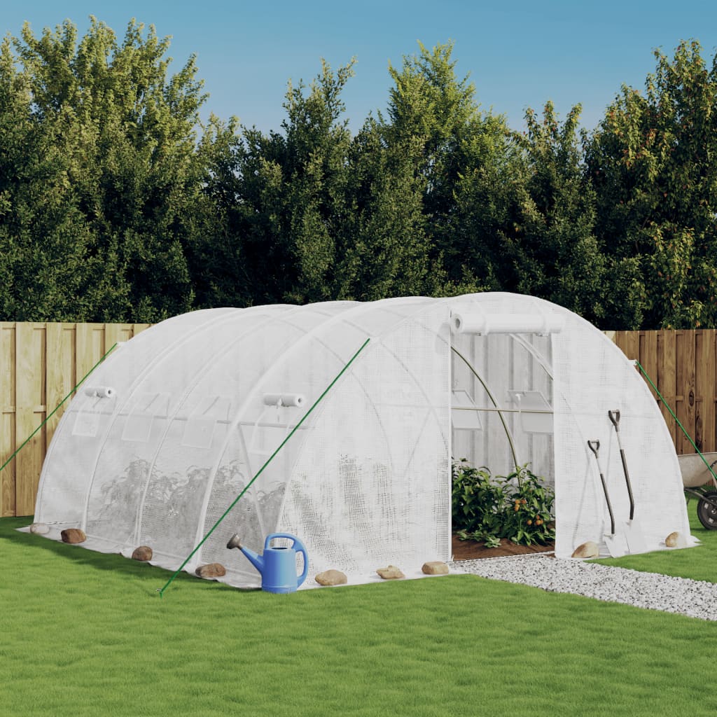 Greenhouse with Steel Frame White 16 m² 4 x 4 x 2 m